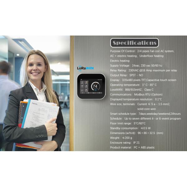 Industrial Digital Smart WiFi Thermostats 320x480 TFT For Hotels Boiler Heating