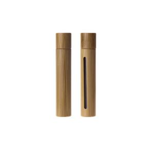 Cheap Natural Cosmetic Essential Oil Glass bottle with Real Bamboo Cap Metal Roller for sale