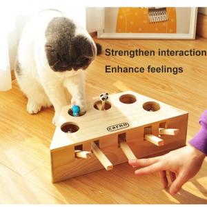 Cheap Solid Wooden Interactive Cat Hunt Mouse Toy Hit Hamster Mouse Cat Toy Interactive Cat Toy for sale