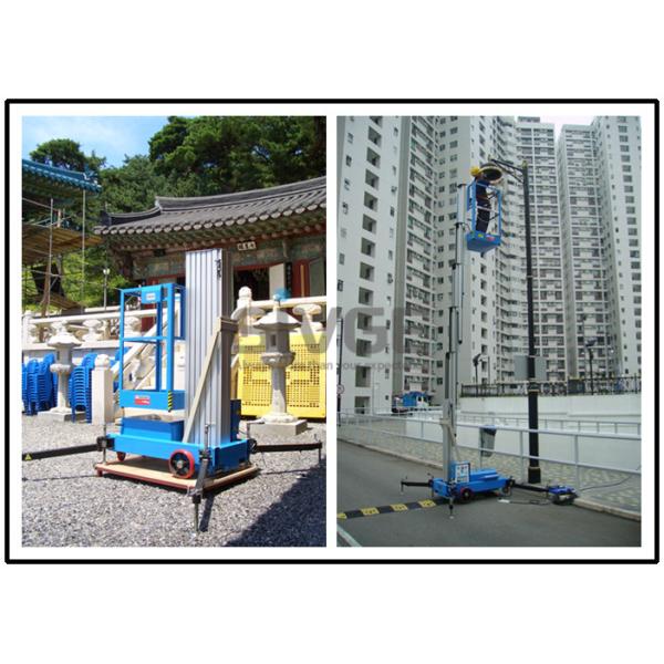 Vertical Single Mast Lift Aluminum Work Platform With 10 Meter Platform Height