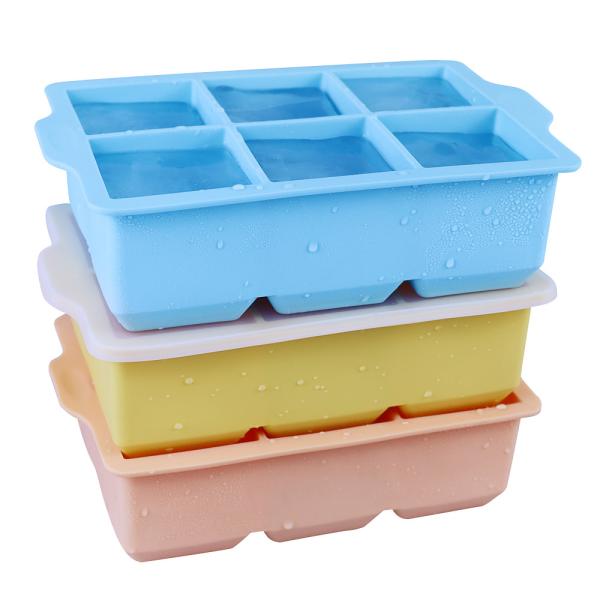 Custom Silicone Rectangular Ice Cube Tray Folding Leak Proof