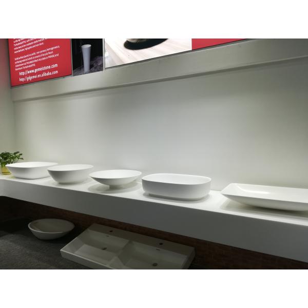 Rectangular Counter Top Basin For Public Easy Clean Shampoo Sinks