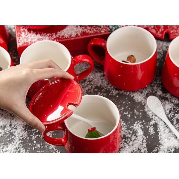 350ml 13x9.5x9cm Glaze Christmas Ceramic Mugs