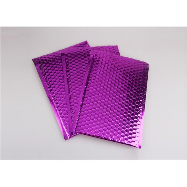Recyclable Purple Metallic Glamour Mailers / Metallic Mailing Bags Strong Adhesive