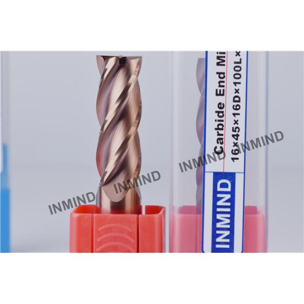 Long Shank Carbide End Mill Cutter Flat End Mill With 2 / 4 Flutes