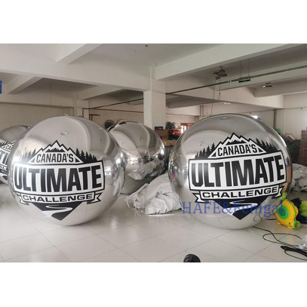Printed Logo 3M Inflatable Metal Ball Decoration Inflatable Mirror Ball Metal Balloon Large Shiny