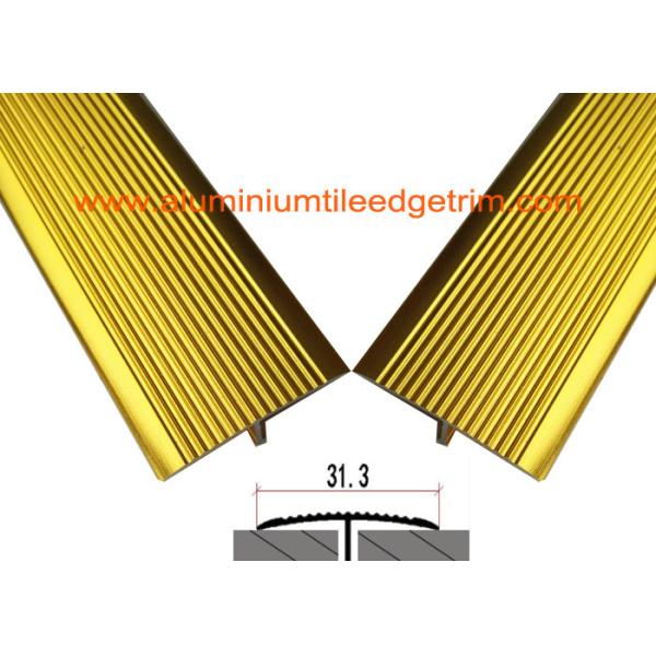 Sand Gold Aluminium Floor Strips T Shaped Floor Transition Profile Non Slip