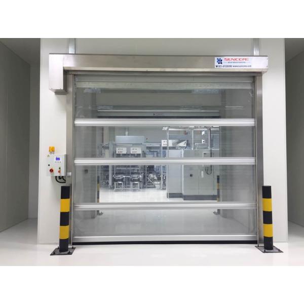 Full Transparent PVC Roll Up Doors Stainless Steel Frame