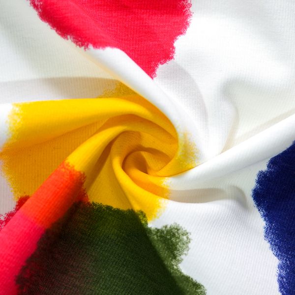 Knitted Colorful Printed Fabric Medium Weight 100% Polyester Garment Fabrics