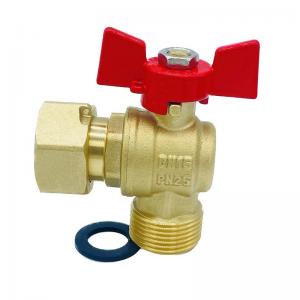 China PN25 Screw Connector Brass Ball Valve With Check Square Union ISO9001 on sale