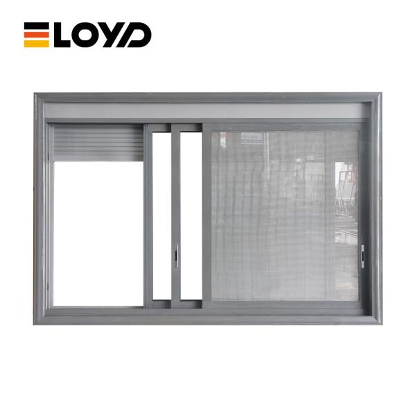 Soundproof Anthracite Grey Aluminium Windows Sliding Glass for Office
