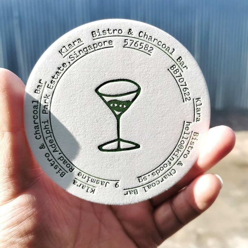 Absorbent Paper Drink Coasters With Custom Print For Bar And Cafe Branding