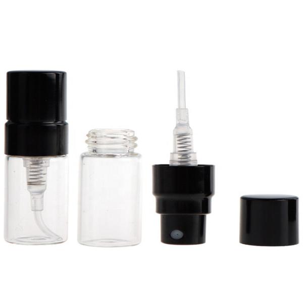 2ml Transparent Glass With Black Plastic Lid , Glass Pump Bottles for  Alcohol disinfection