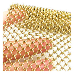 Flexible Anodized Oxidation Metal Coil Drapery Incombustible Woven Wire Curtain
