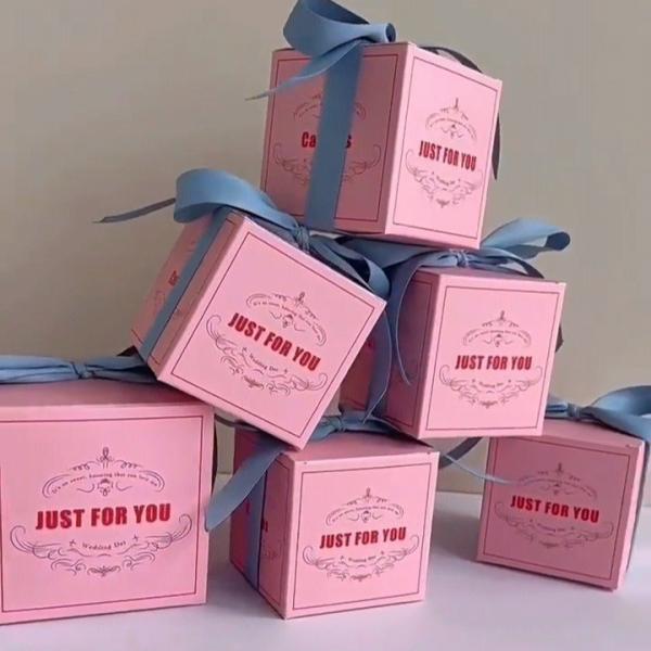 Grand Budapest Hotel Pink Favor Boxes Wedding Candy Packaging Vintage Inspired Design
