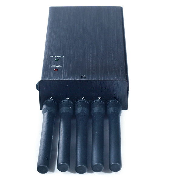 5 Antenna Handheld Cell Phone 3G WIFI GPS GSM CDMA DCS PHS Signal Jammer 20M Shield Radius