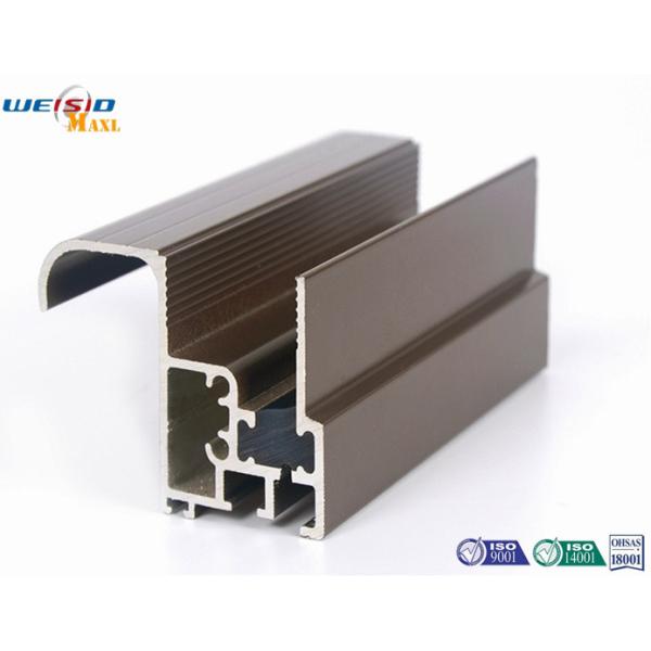 Aluminum Construction Profiles Sliding Windows With Coffee Powder Coated / Double Glazed