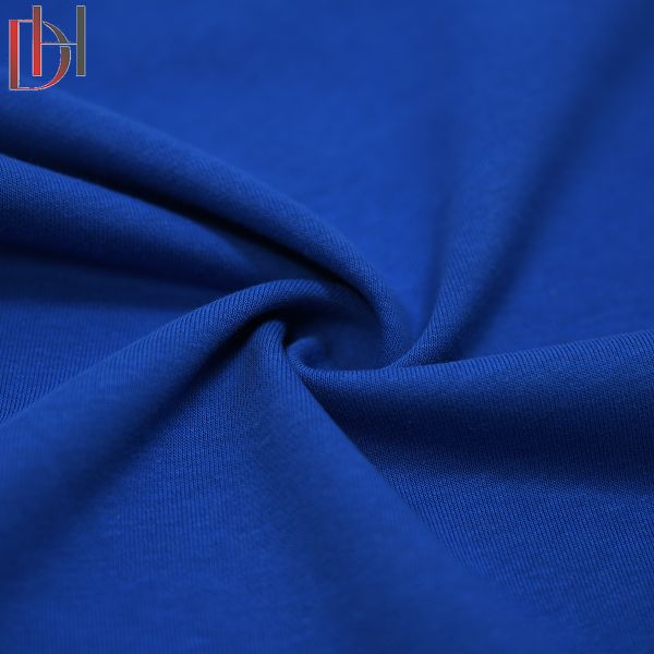 Organic Tricot Knitted Fabric 280GSM Breathable Winter Cotton Polyester Shirt Fabric