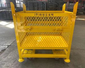 Cheap 50mm X 50mm Mesh Distillation Tray Pallet Cage 1200mm High Movable With Wheels for sale