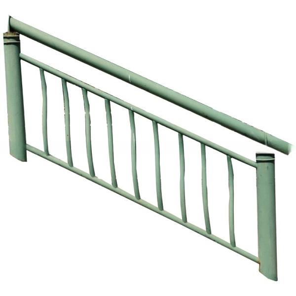 Prefabricated Wrought Iron Stair Handrail Balustrade Black Metal Railing Interior