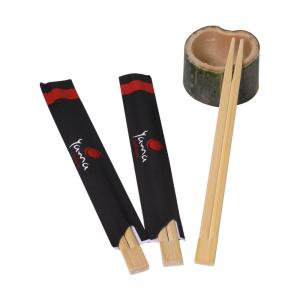 China Personalized Organic Disposable Bamboo Chopsticks Food Grade Paper Wrapped on sale