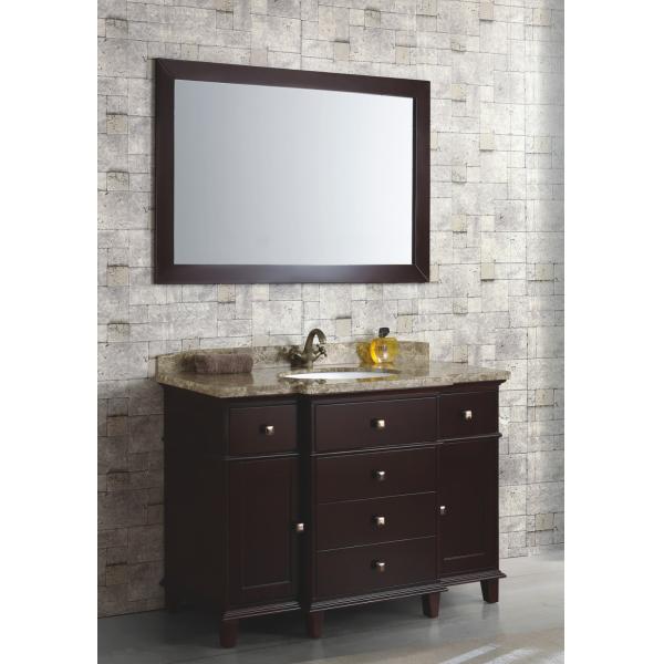 Wooden 48′′ Bathroom Floor Cabinet , Single Sink Vanity Furniture With Mirror