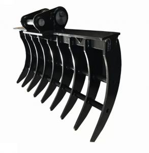 Cheap OEM Excavator Rake Attachment For Land Clearing And Collection Demolition Debris for sale