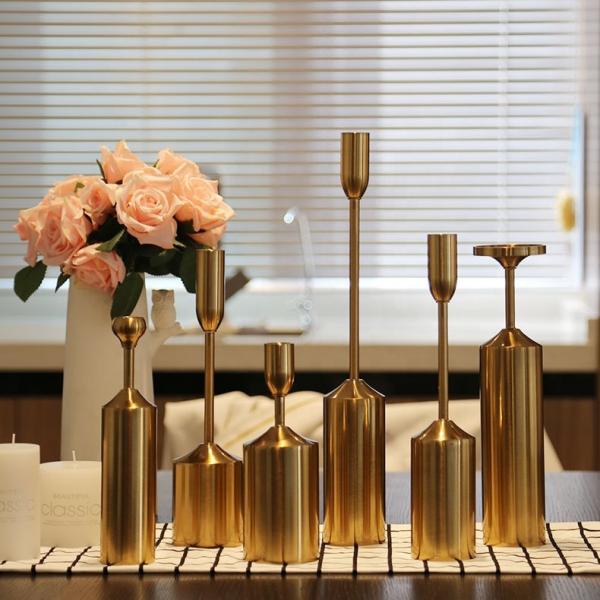 Golden Lighthouse Long Stem Metal Candle Holder For Home Decoration