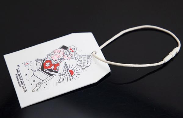 400gsm Custom Hang Tags With String With Beige Bullet String