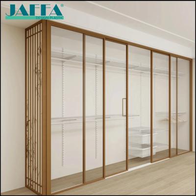 JAFFA Custom Acrylic Chinese-Style Semi-Transparent Wardrobe, New Chinese Bamboo Grille Wardrobe, Luxury Full-Height Storage Cabinet for Bedroom