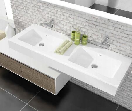 Artificial Stone Wall Hung Bathroom Basins Matt / Glossy Finish
