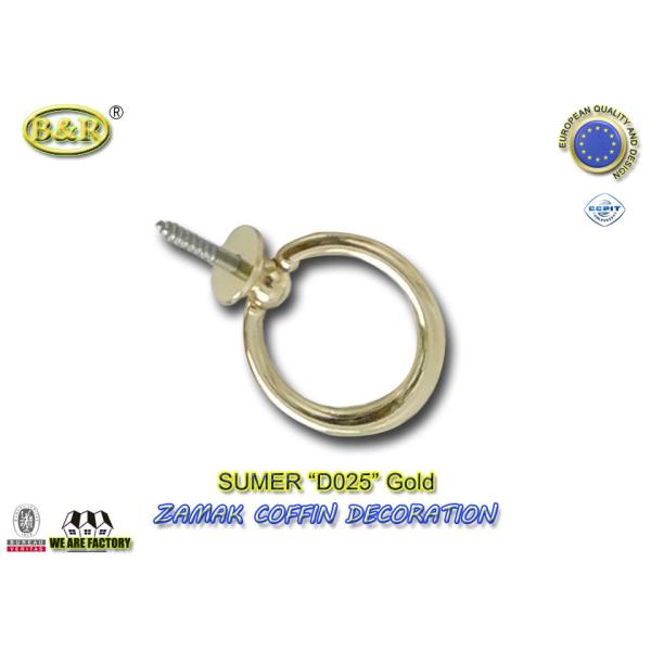 zamak ring with screw for coffin decoration D025 gold color metal screw dia.4cm