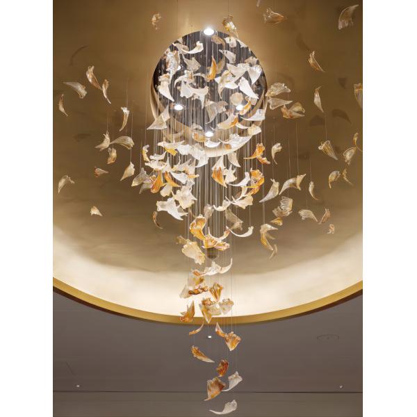 Villa Duplex Staircase Living Room Creative Custom Chandelier Glass Petal Pendant Art Lamp