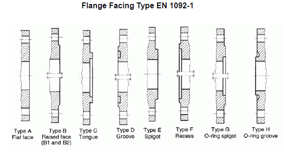 Facing Type Flange EN 1092-1 Facings Types B D F And G Easy Installation for Pipes
