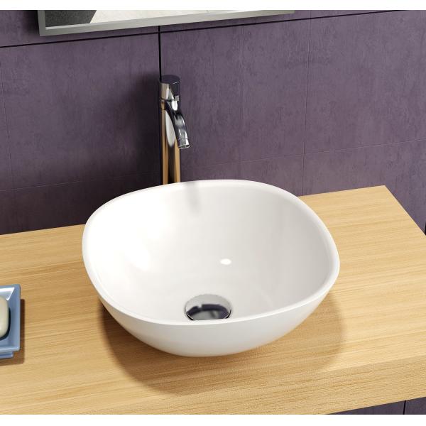 Home Hotel Counter Top Bathroom Basin Seamless Stone Bowl Sink