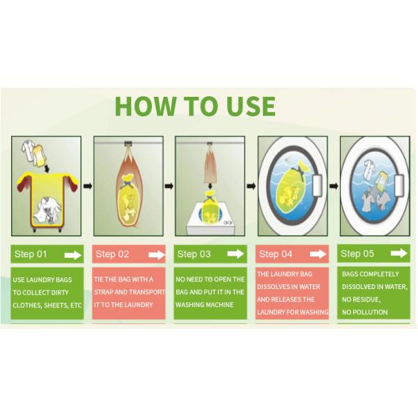 Red Disposable Plastic Water Soluble Laundry Bags For Medical / Hospital