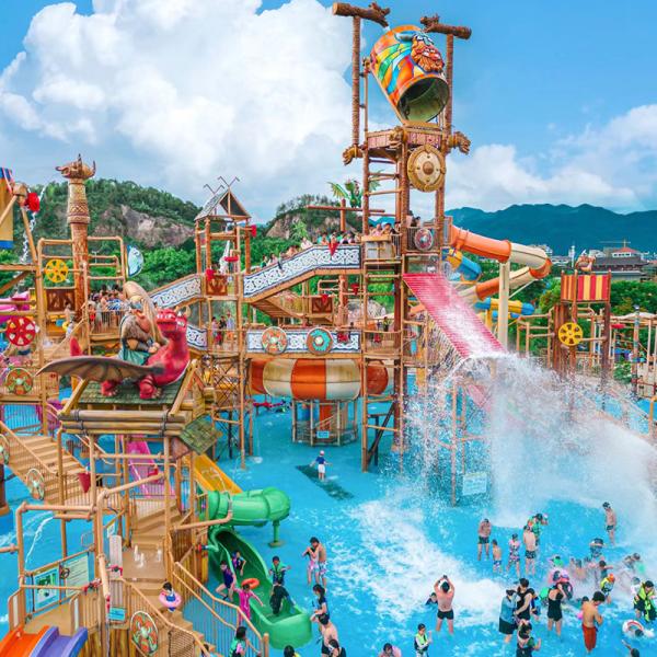 Water House Fiberglass Water Park Combination Slides Prices Home Fountain Wet Deck for Swimming Pool