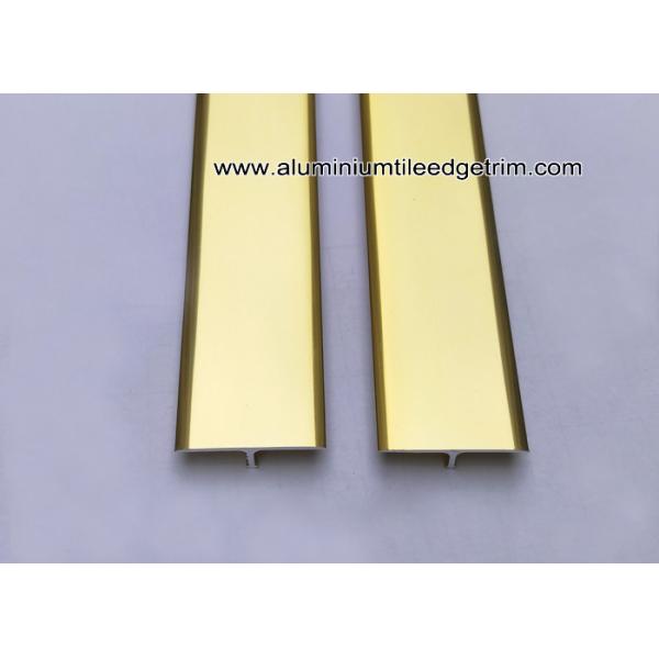 High End Aluminium T Bar Trim / Section Gloss Gold For Tile Edging Or Structure