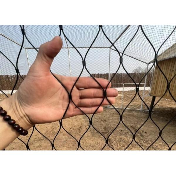 Black Oxidized Stainless Steel Cable Mesh Supplier For Zoo Avairy Fencing