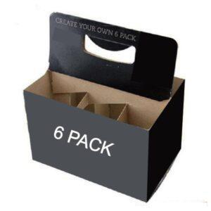 Cheap Recycled Materials 6 Pack Beer Carrier  Black Color Custom Size Accepted for sale