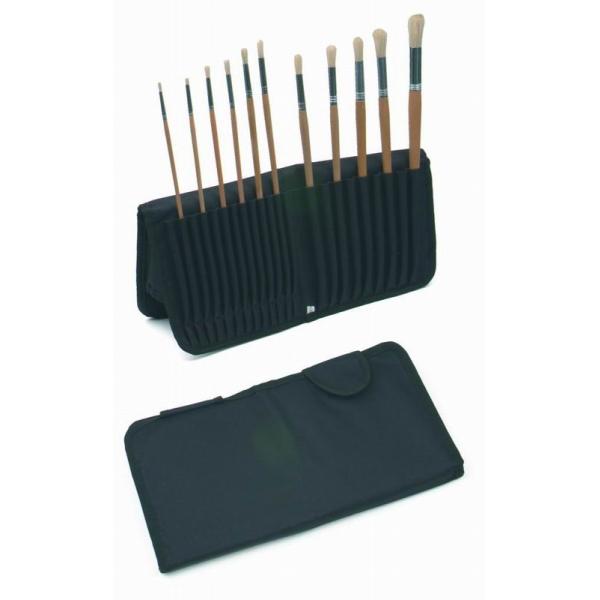 Foldable Paint Brush Case Holder Organizers , Easel Brush Holder For Writing Materials