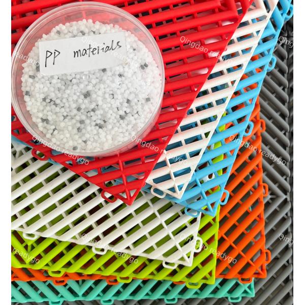 2500Lbs UV Resistant PP Garage Floor Tile With Ribbed Surface Finish