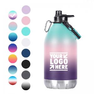 Cheap Customized Brand Print Logo 128 OZ Thermoflask Insulated Water Bottle With Handle Vaccum Sport Water Jug for sale