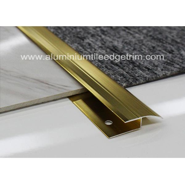Z Edge Aluminium Carpet Trim , Ceramic Tile To Carpet Transition Strip Gold Color