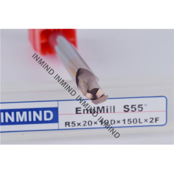 0.5 - 0.6 um Mirco Grain Solid Carbide Ball Nose End Mill , Ball End Mill Cutter