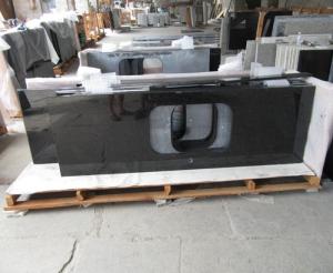 Cheap Natural Angola Black Granite Slab Countertop Cost Kitchen Countertop Worktops for sale