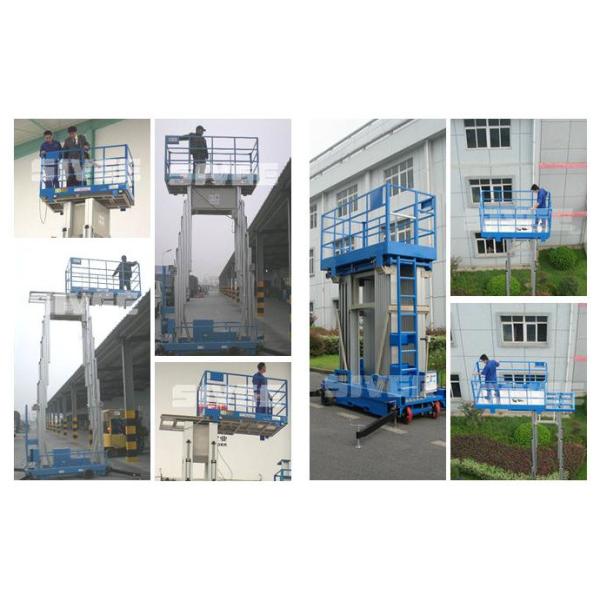 Four Mast Two Men Work Aluminum Work Platform 8m Height 480kg Load Capacity