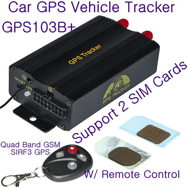 GPS103B+ Remote Control Car GPS Vehicle Tracker W/ 2 SIM Slot & Central Locking Detection