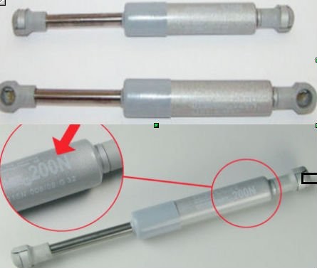 Mini Industrial Gas Springs , Hydraulic Auto Tailgate Gas Strut 200n
