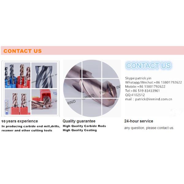 0.5 um Grain Size Corner Radius End Mill with Tungsten Carbide Material